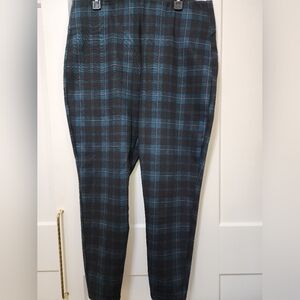 Maurices Black and Blue Plaid Pull On Pants